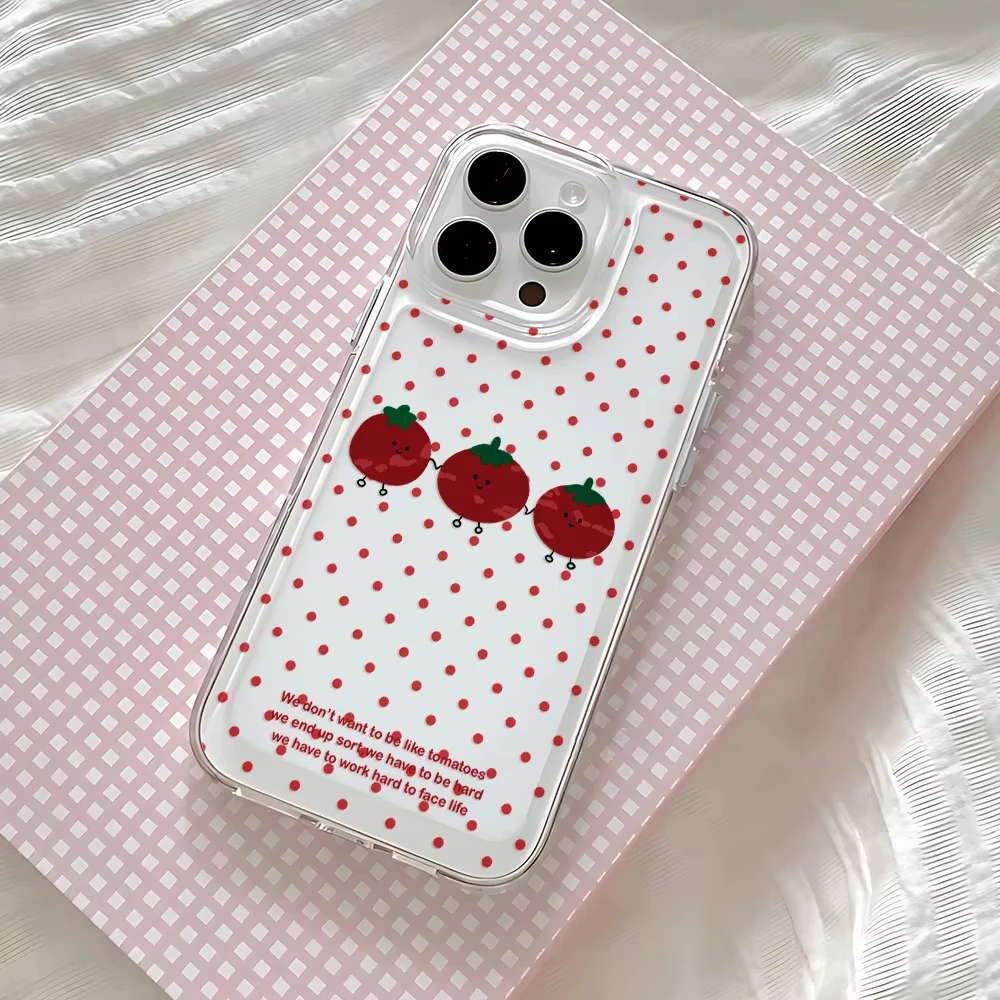 Phone Cases Drawing - Minority Korean Cute Tomato Clear Art