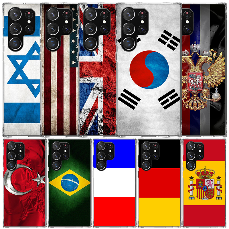 Phone Cases Uk Samsung - National Flag RU FR UK Phone