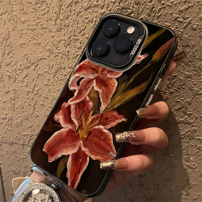 Phone Cases Drawing - Oil Painting Lily Flower Retro Pattern