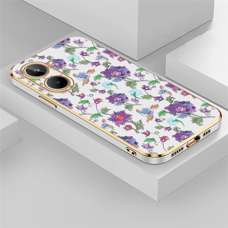 Luxury Flower Pattern Phone Ca - Luxury Plating Case ulasan dan harga