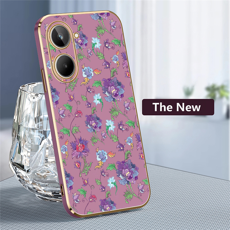 Luxury Flower Pattern Phone Ca - Luxury Plating Case ulasan dan harga