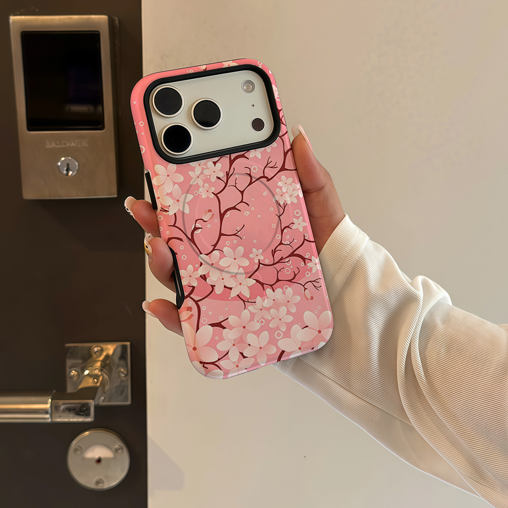 Pink Cherry Blossom Butterflie - Phone Cases Pink ulasan dan harga