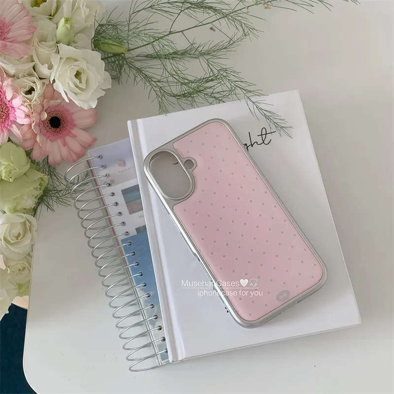 Korean ins Cream Pink Polka Do - Phone Cases Drawing ulasan dan harga