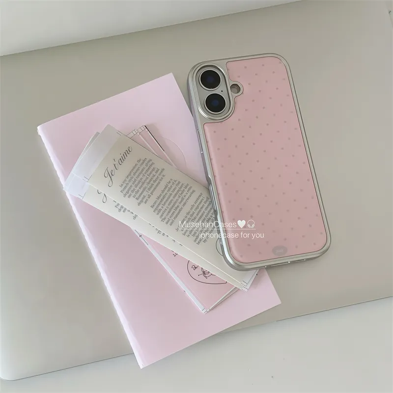 Korean ins Cream Pink Polka Do - Phone Cases Drawing ulasan dan harga