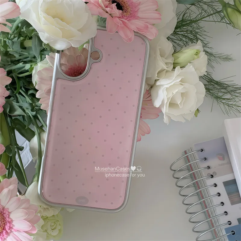 Korean ins Cream Pink Polka Do - Phone Cases Drawing ulasan dan harga