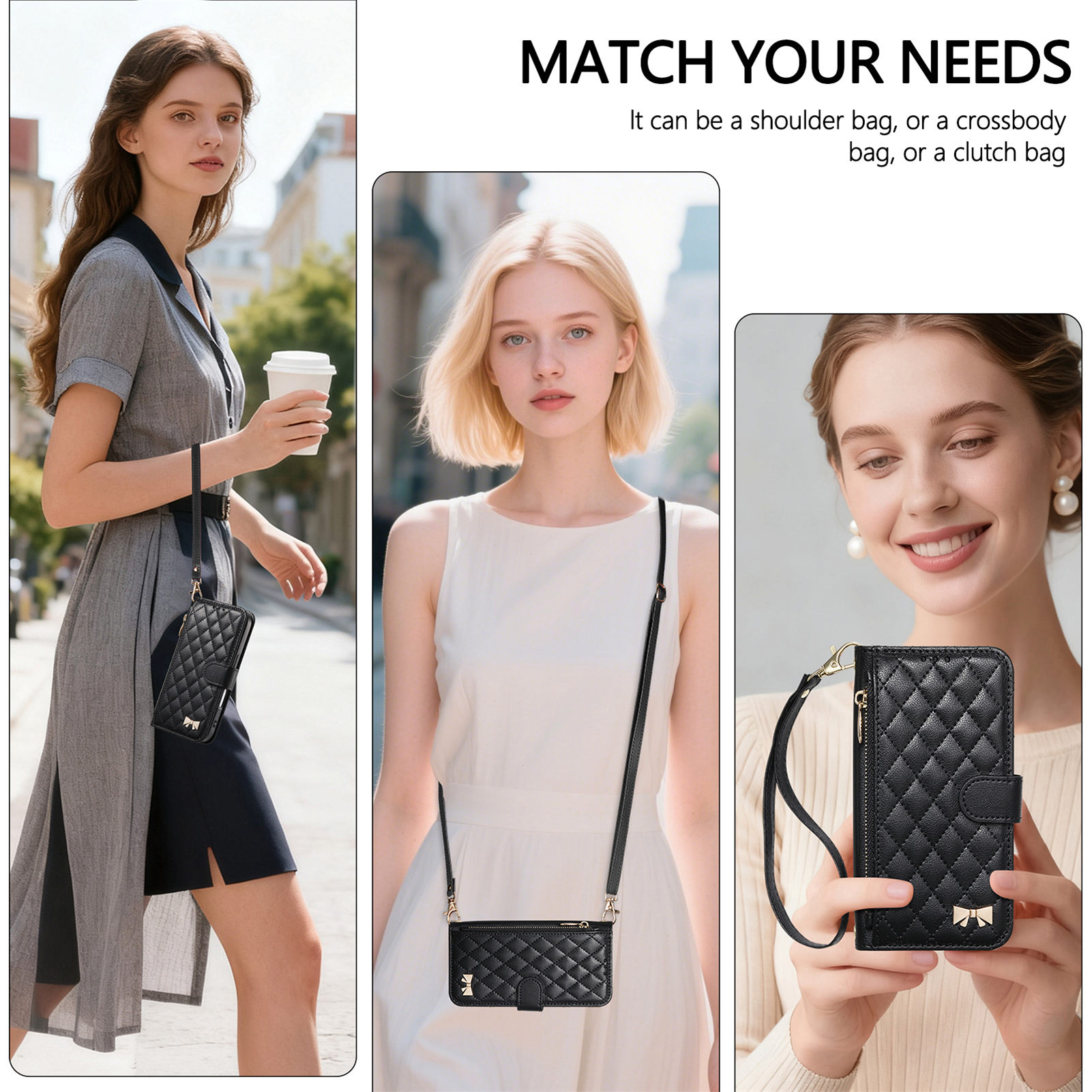 PU Leather Zipper Crossbody Wr - Phone Cases With Loop ulasan dan harga