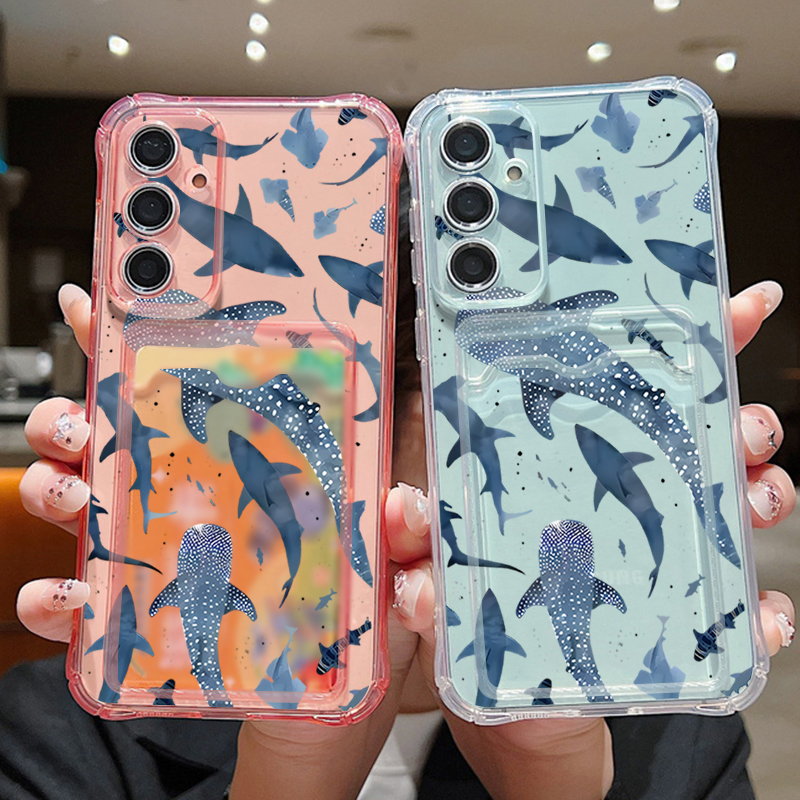 Ocean Shark Whale Phone Case F - Phone Cases With Card Holder ulasan dan harga