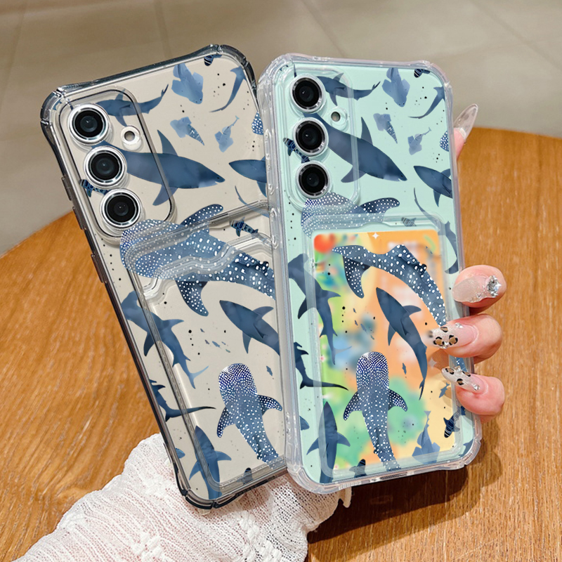 Ocean Shark Whale Phone Case F - Phone Cases With Card Holder ulasan dan harga