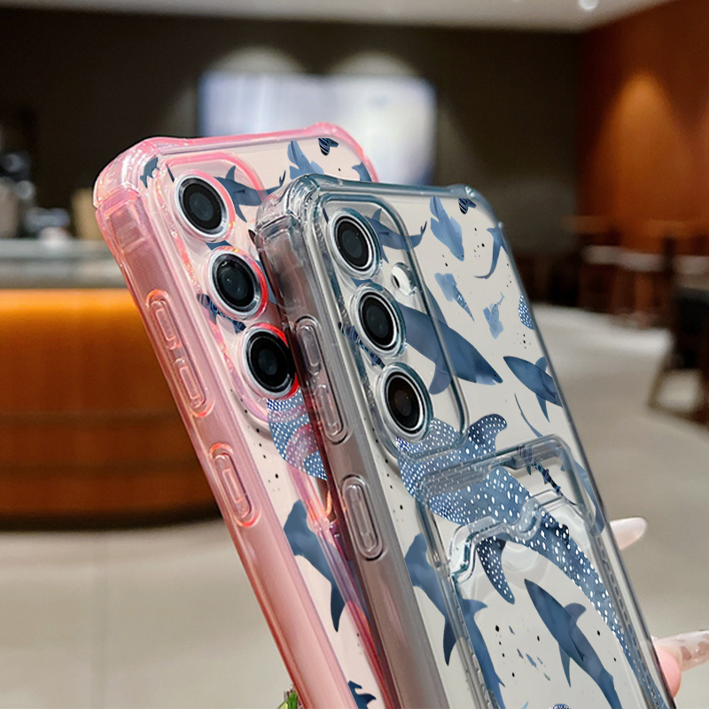 Ocean Shark Whale Phone Case F - Phone Cases With Card Holder ulasan dan harga