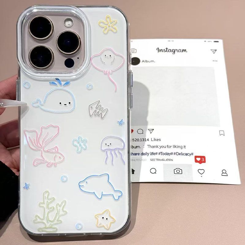 Line Drawings Of Small Seabed  - Phone Cases Drawing ulasan dan harga