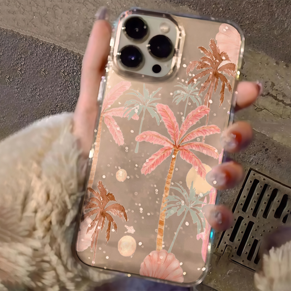 Beach coconut trees Clear Glit - Phone Cases Popular ulasan dan harga