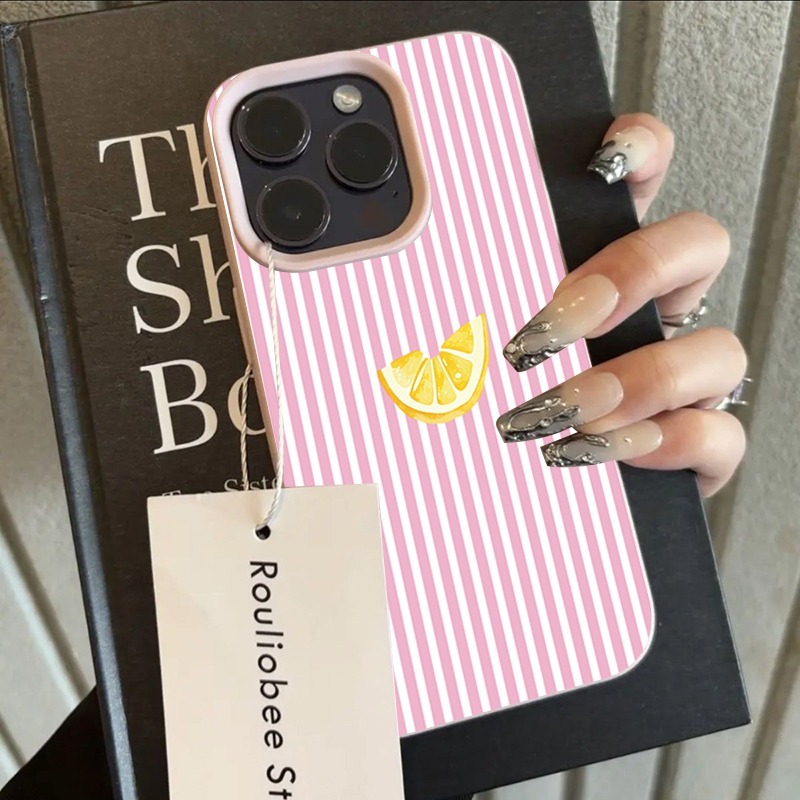 Orange Pink and White Stripes  - Phone Cases Pink ulasan dan harga