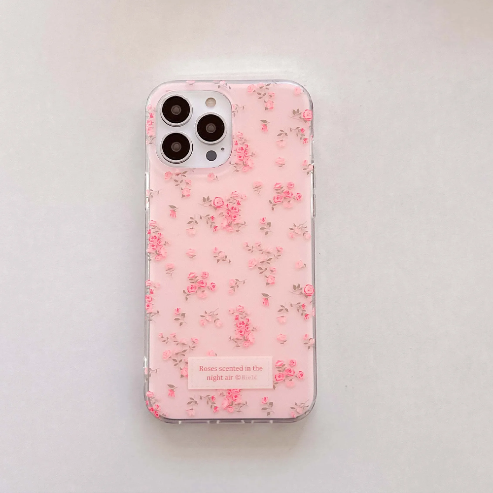 Pink and Blue White Flowers Fl - Phone Cases Drawing ulasan dan harga