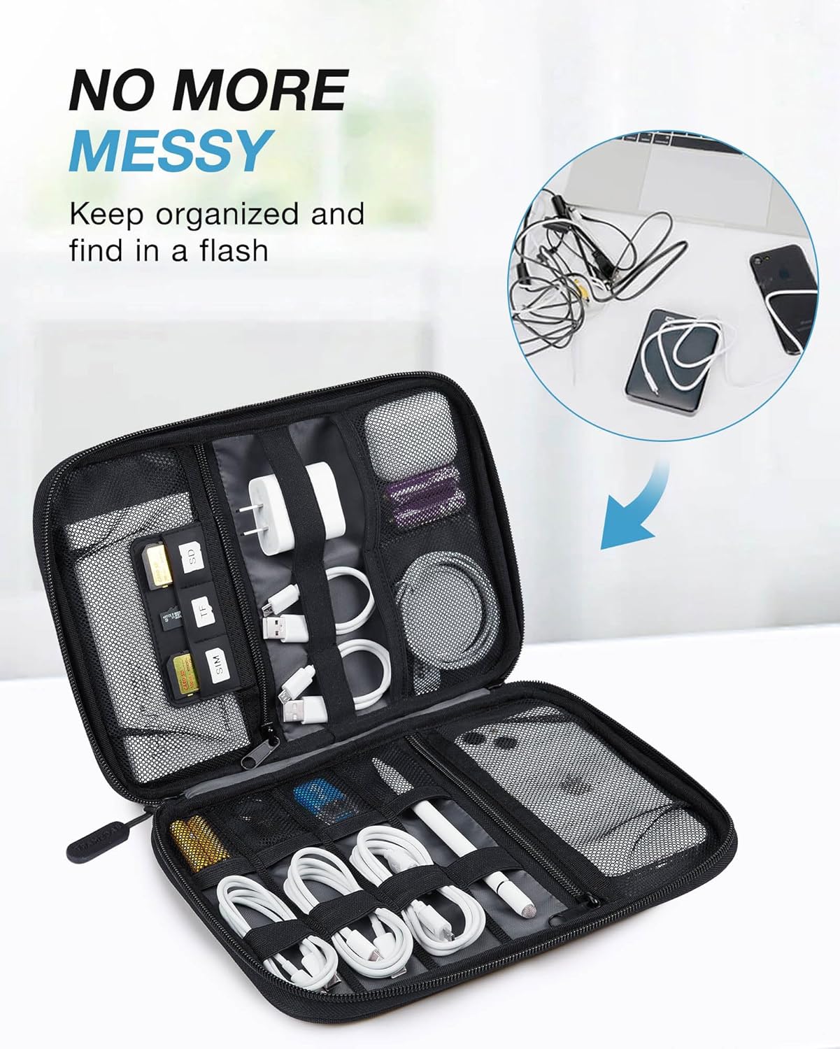 Large Electronics Travel Organ - Phone Cases Black ulasan dan harga