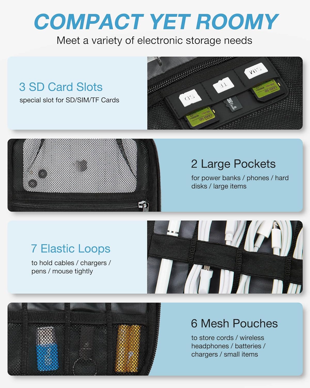 Large Electronics Travel Organ - Phone Cases Black ulasan dan harga