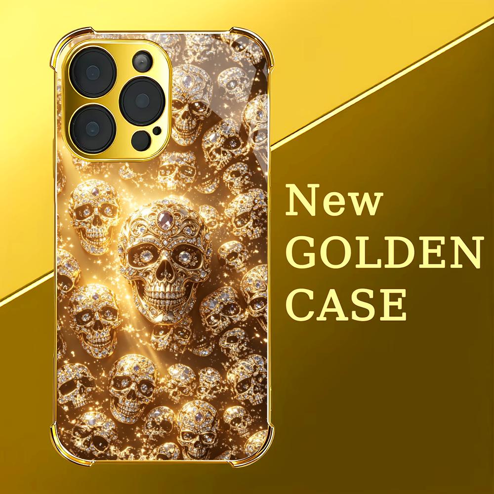 Luxurious Golden Skull glass p - Phone Cases Rhode ulasan dan harga