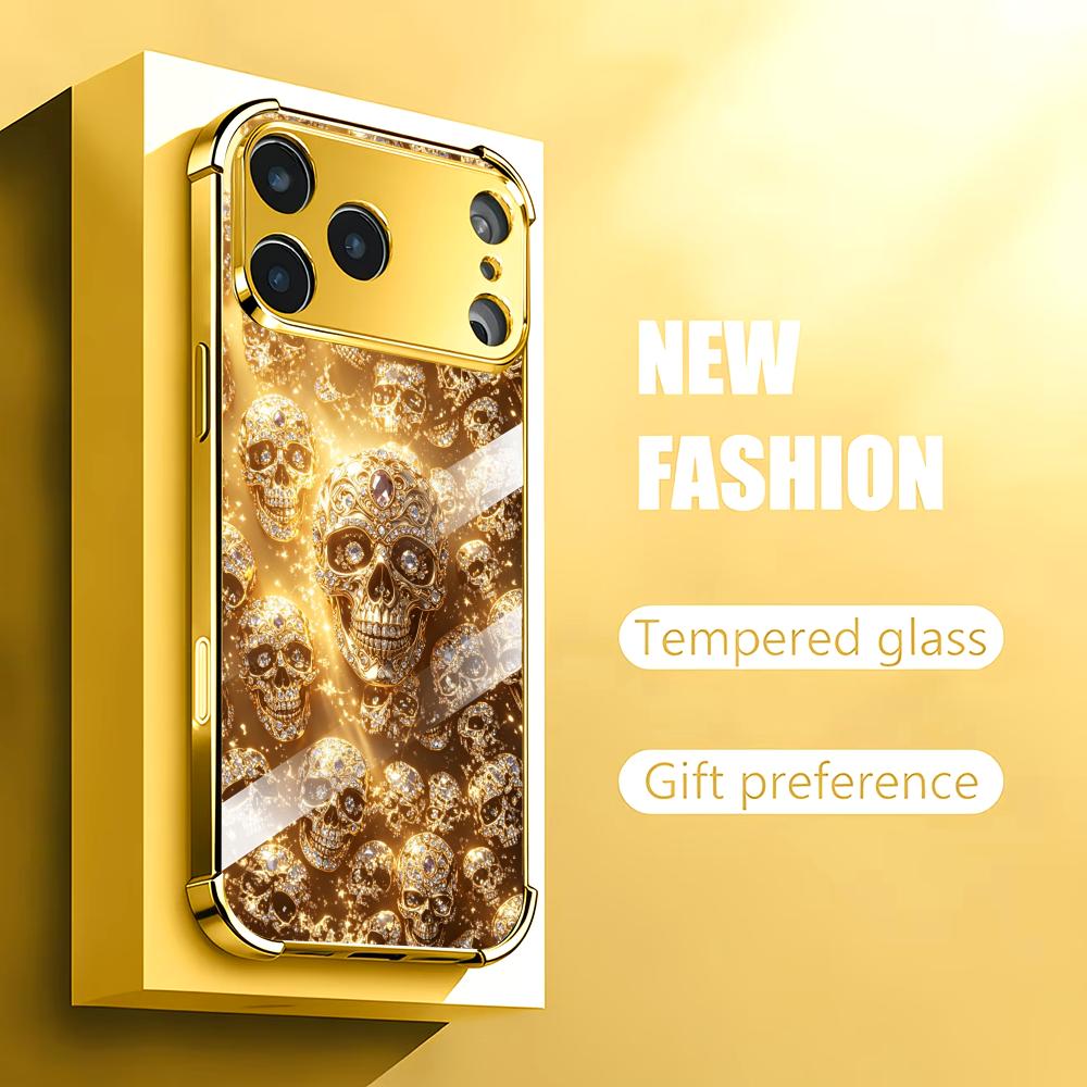 Luxurious Golden Skull glass p - Phone Cases Rhode ulasan dan harga