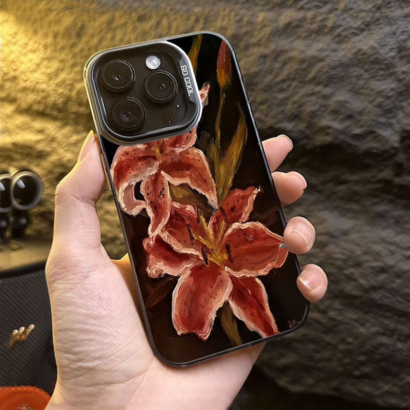 Oil Painting Lily Flower Retro - Phone Cases Drawing ulasan dan harga