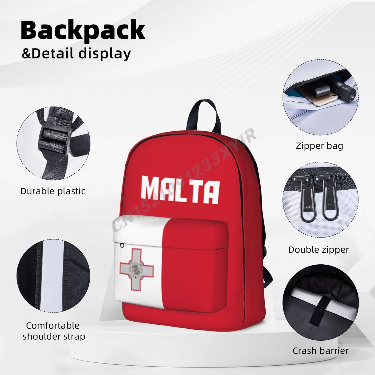 Unisex Backpack Malta Flag Mal - Phone Cases Malta ulasan dan harga