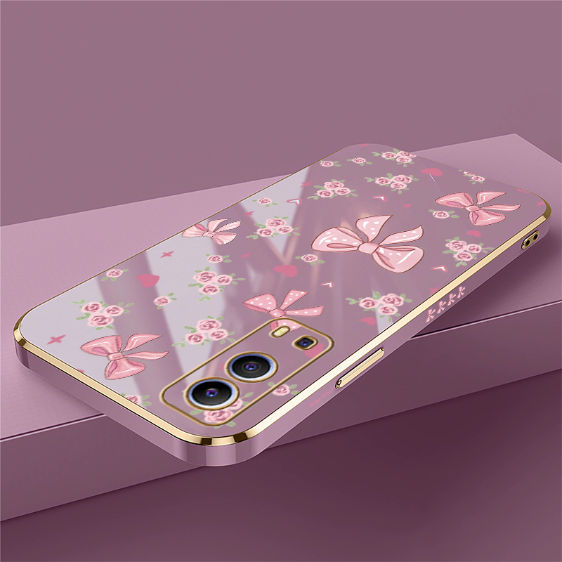 Pattern Flowers Bow Knots Phon - Luxury Plating Case ulasan dan harga