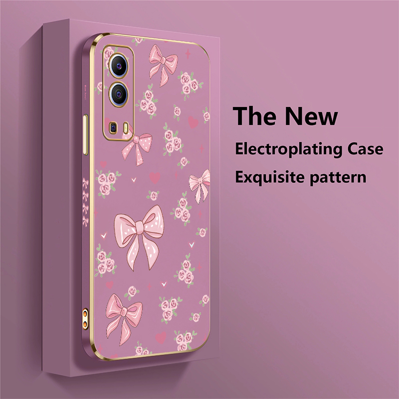 Pattern Flowers Bow Knots Phon - Luxury Plating Case ulasan dan harga