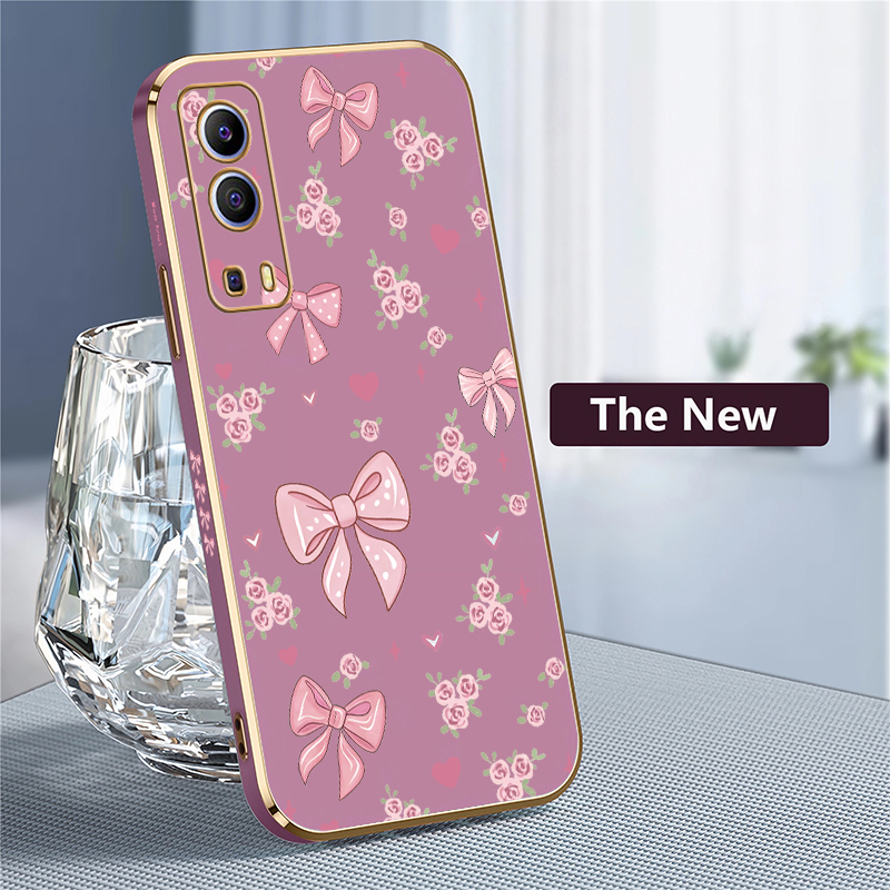 Pattern Flowers Bow Knots Phon - Luxury Plating Case ulasan dan harga