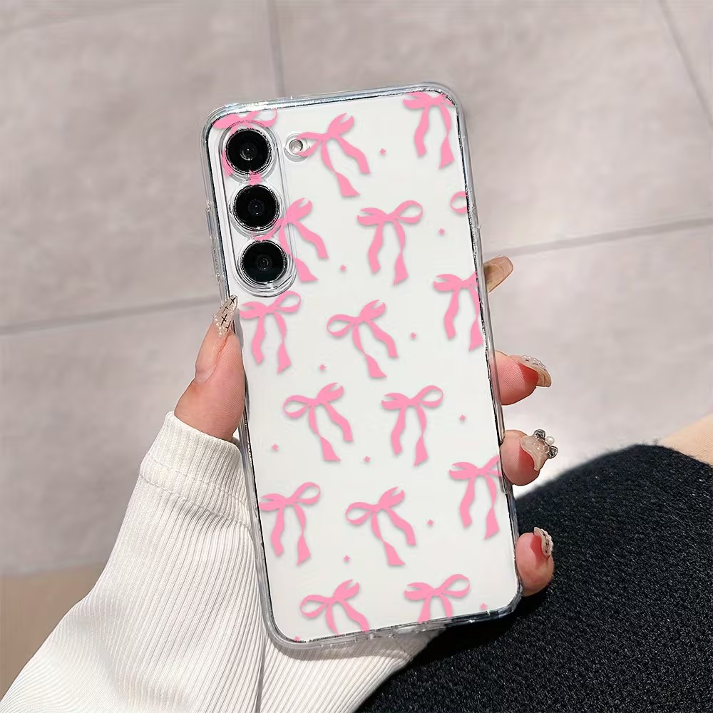 Pink Ribbon Bow Soft TPU Phone - Phone Cases Pink ulasan dan harga
