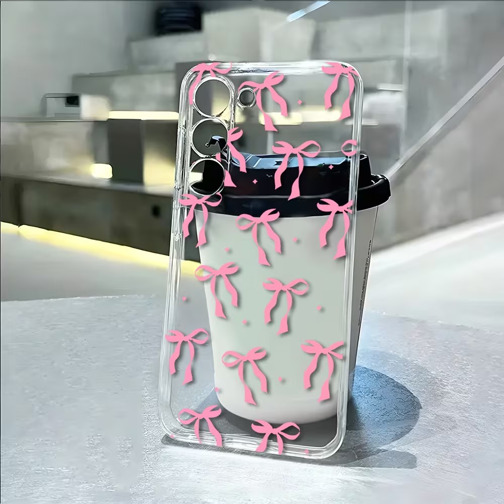 Pink Ribbon Bow Soft TPU Phone - Phone Cases Pink ulasan dan harga