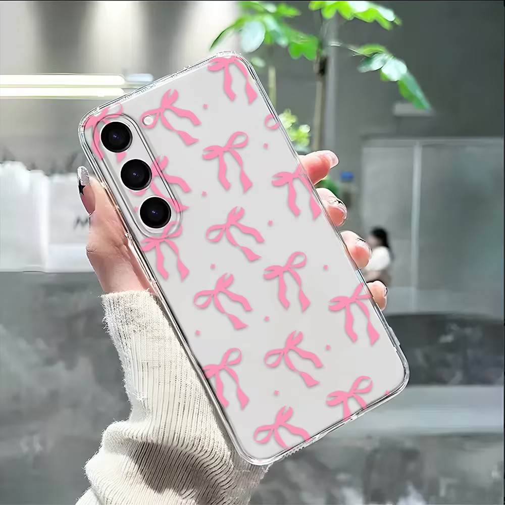 Pink Ribbon Bow Soft TPU Phone - Phone Cases Pink ulasan dan harga