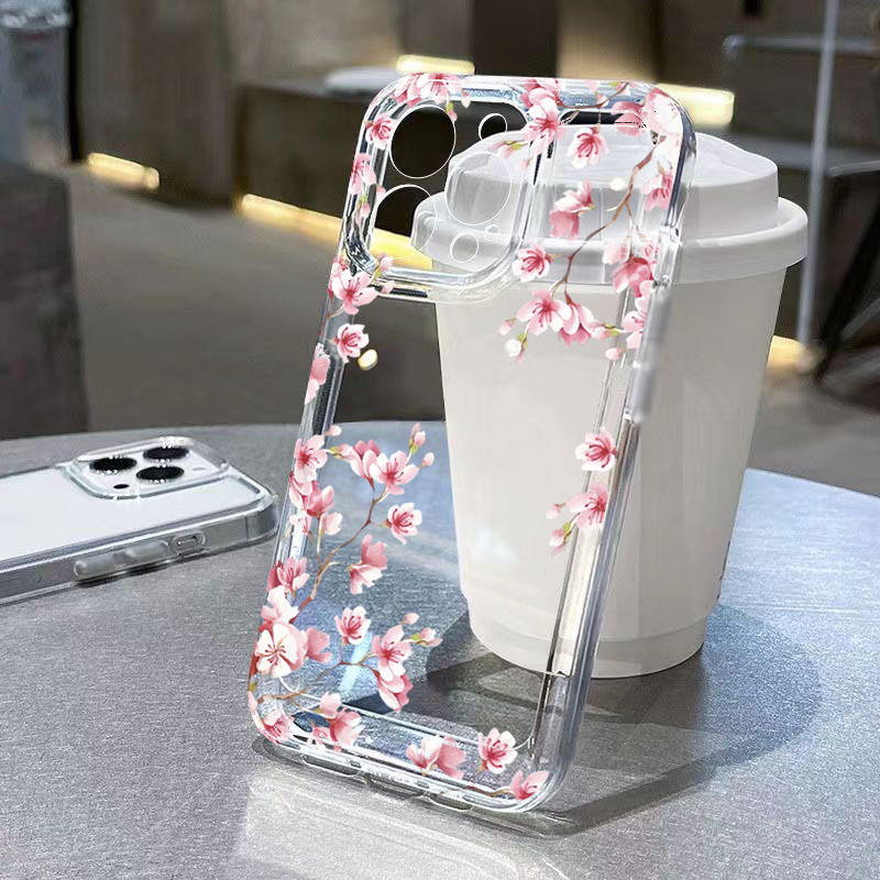 Pink Flower Design Transparent - Phone Cases Pink ulasan dan harga