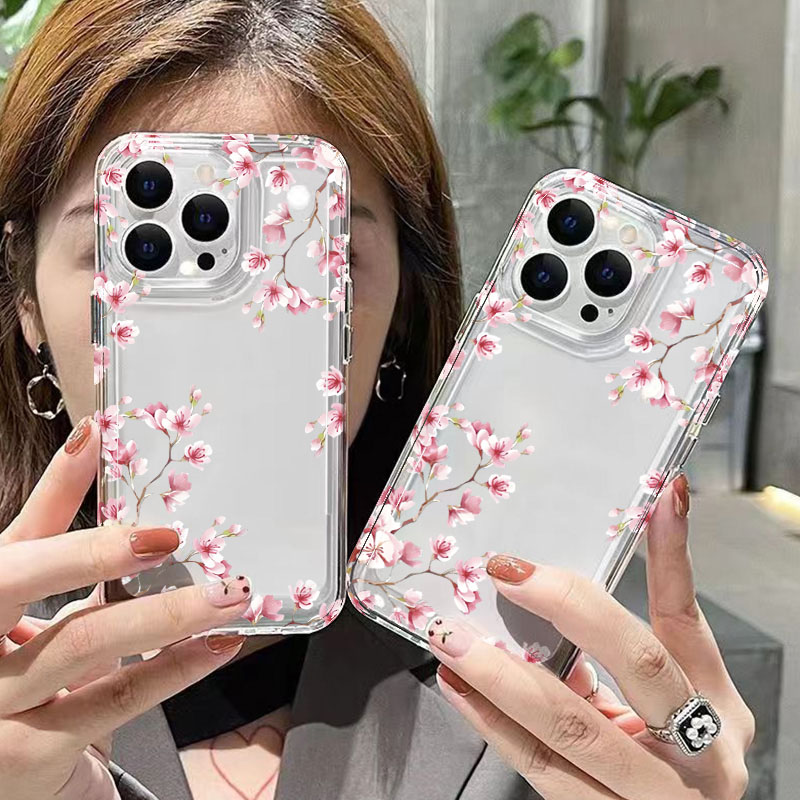 Pink Flower Design Transparent - Phone Cases Pink ulasan dan harga