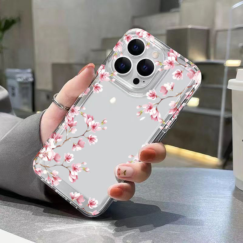 Pink Flower Design Transparent - Phone Cases Pink ulasan dan harga
