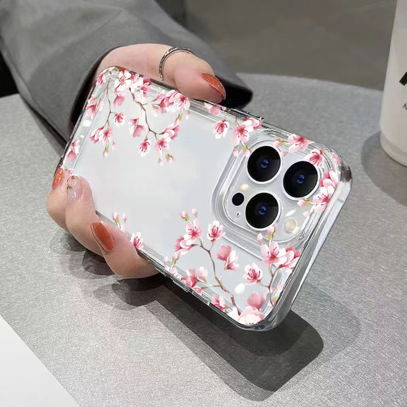Pink Flower Design Transparent - Phone Cases Pink ulasan dan harga