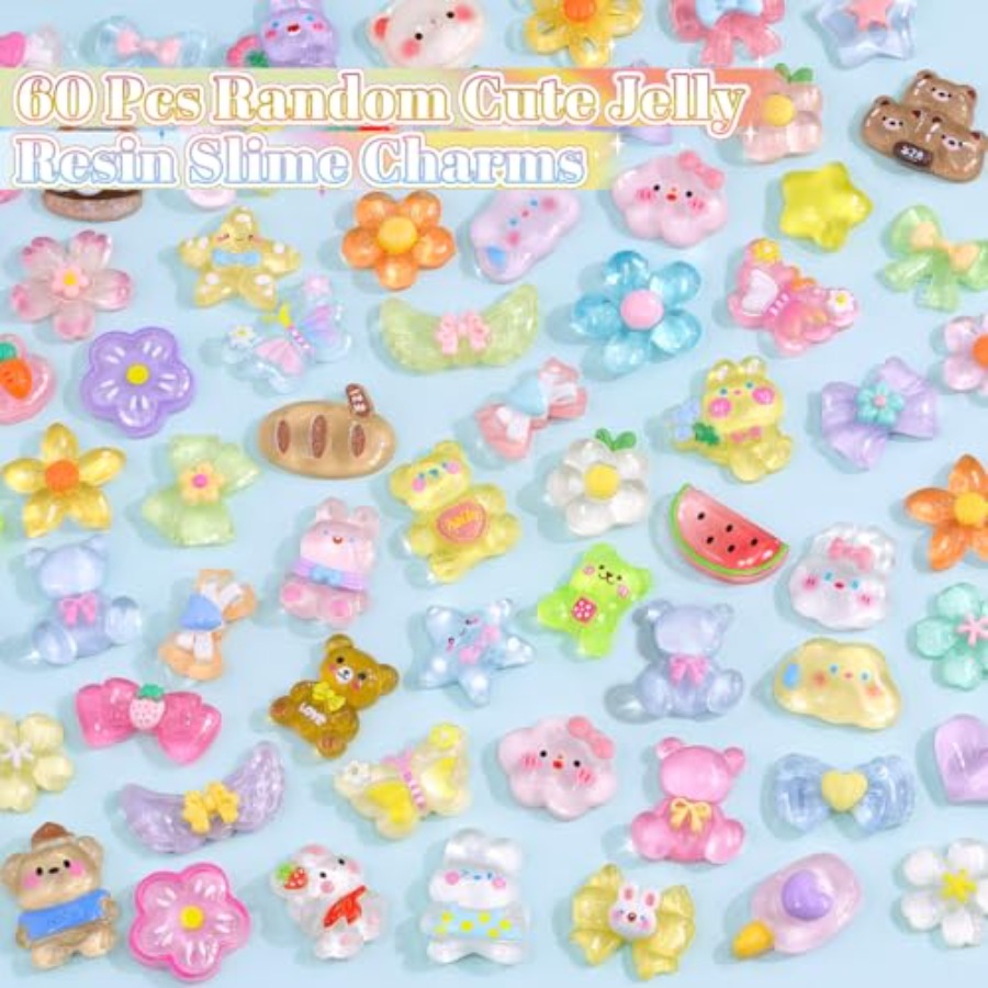 60PCS Slime Charms Cute Jelly  - Phone Cases Junk ulasan dan harga