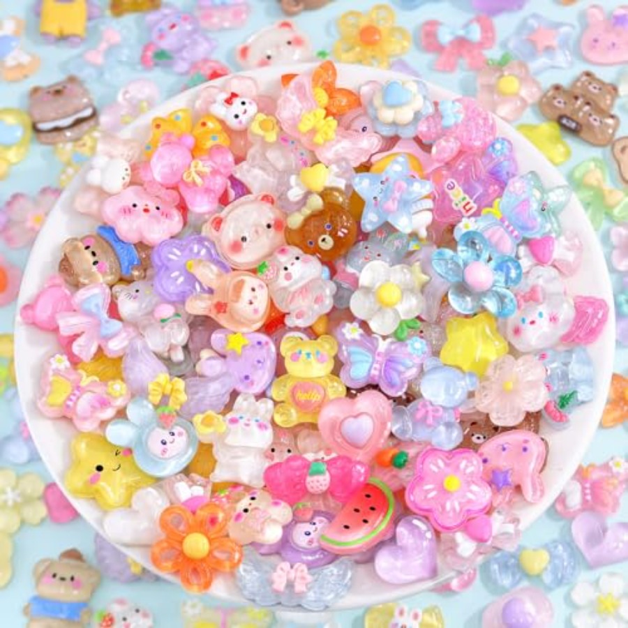 60PCS Slime Charms Cute Jelly  - Phone Cases Junk ulasan dan harga