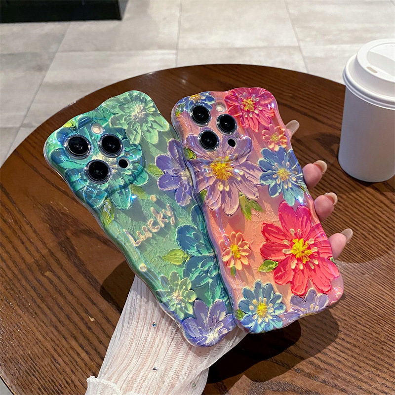 Retro Blue Light Oil Painting  - Phone Cases Drawing ulasan dan harga
