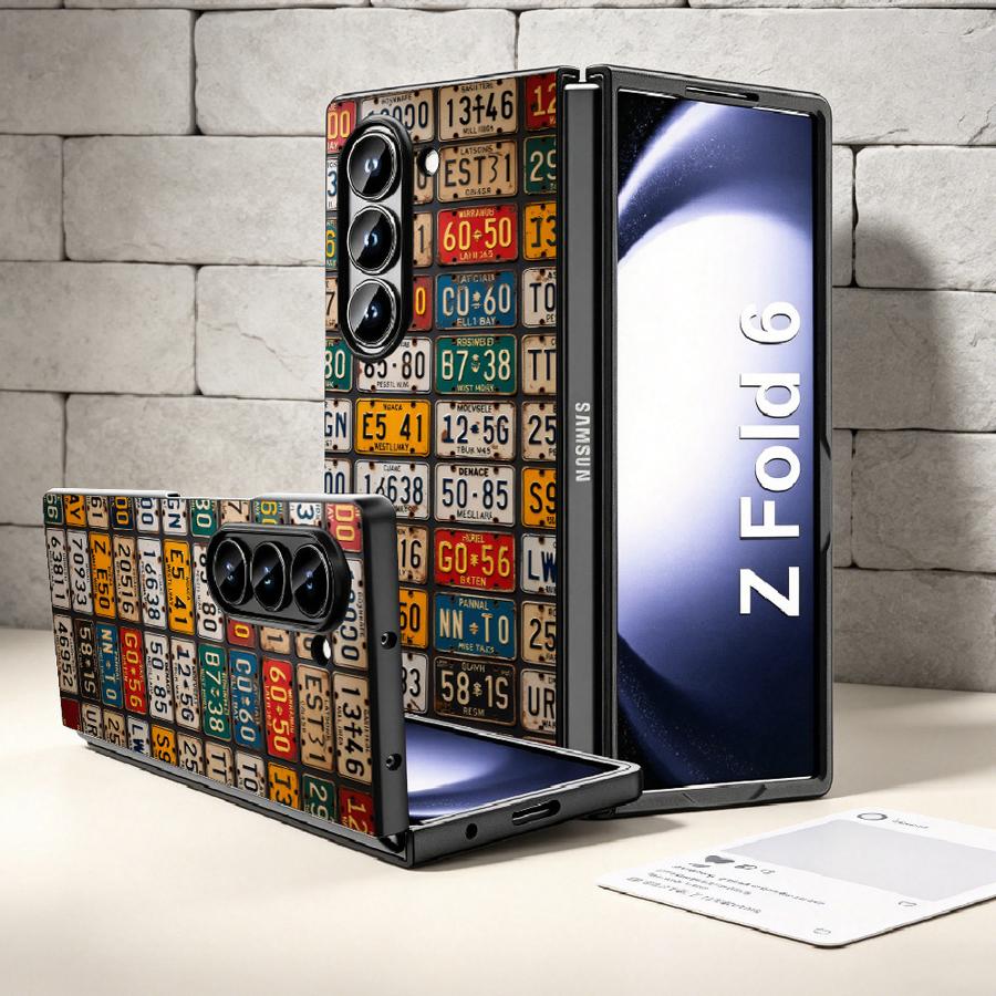 Retro License Plate Phone Cove - Phone Cases Z Fold 6 ulasan dan harga