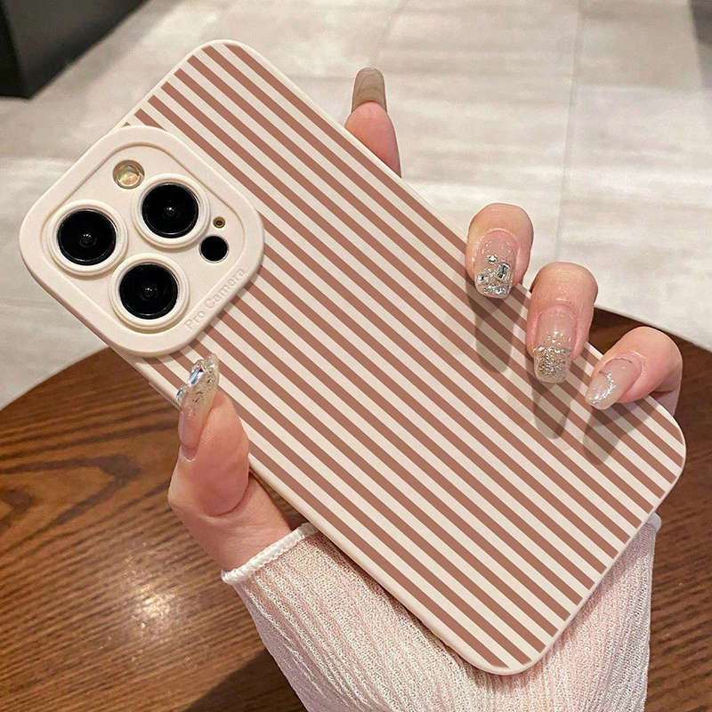 Pink Striped Painted Anti-Drop - Phone Cases Popular ulasan dan harga