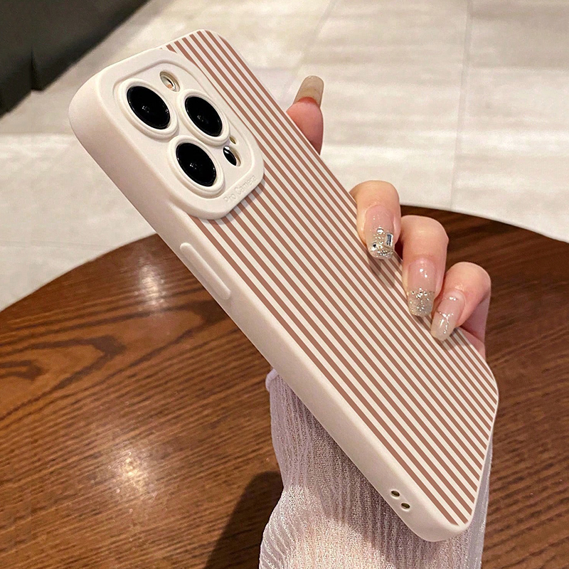 Pink Striped Painted Anti-Drop - Phone Cases Popular ulasan dan harga