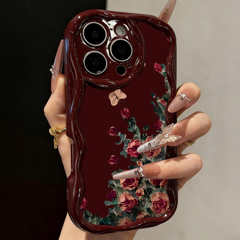 Retro Oil Painting Flower Patt - Phone Cases Drawing ulasan dan harga