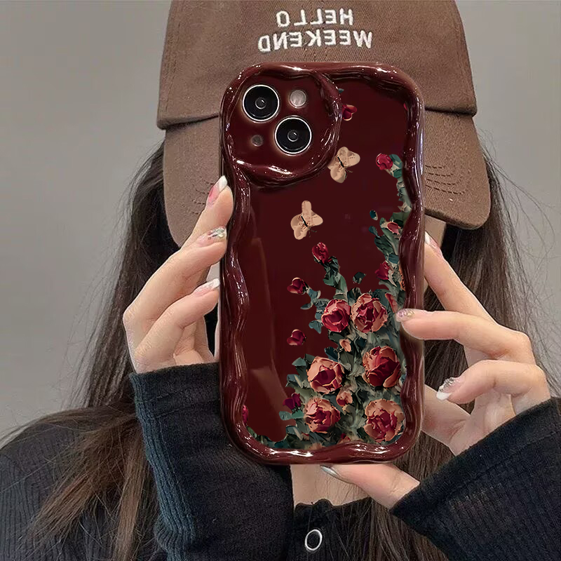 Retro Oil Painting Flower Patt - Phone Cases Drawing ulasan dan harga