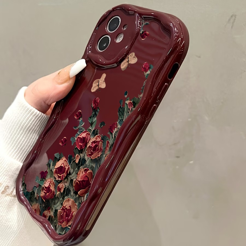 Retro Oil Painting Flower Patt - Phone Cases Drawing ulasan dan harga